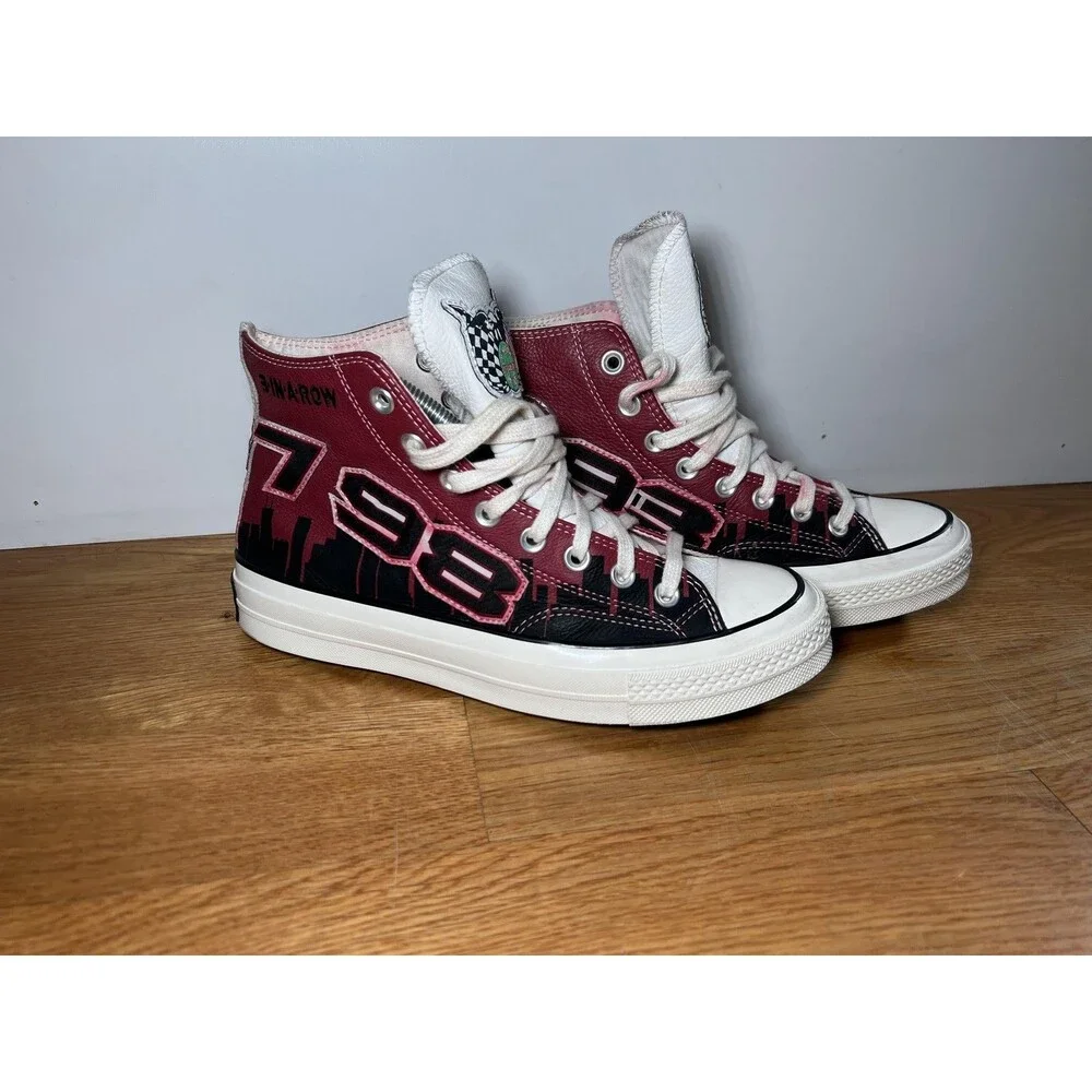 Converse Chinatown Market Jeff Hamilton Shoes Mens Size 7 Red Black 171243C - Picture 4 of 10